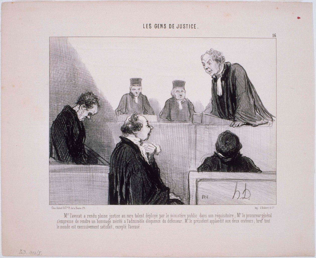 Retfærdighedens folk - hr. Advokaten gav fuld retfærdighed af Honoré Daumier