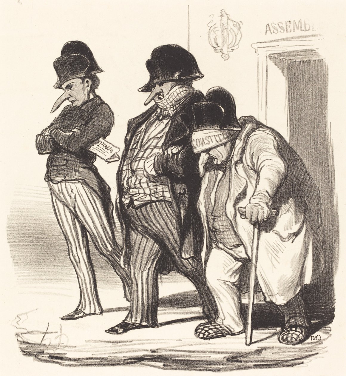 Napoleonske tidsskrifter forlader nationalforsamlingen... af Honoré Daumier