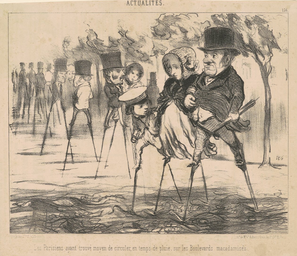Pariserne har fundet en måde at komme rundt på... af Honoré Daumier