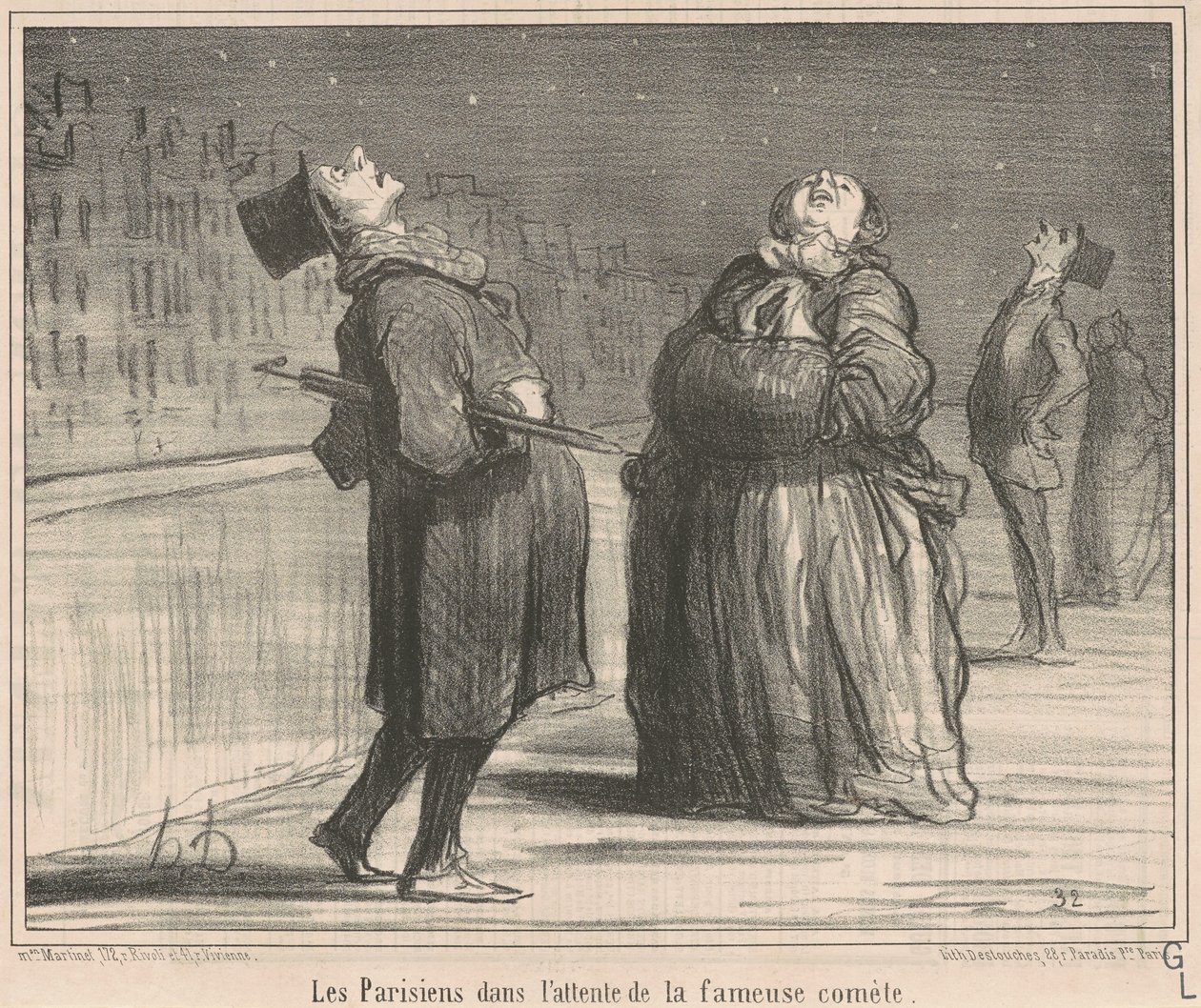 Parisere venter på... af Honoré Daumier