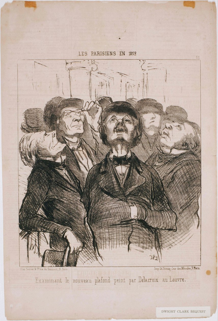 Pariserne i 1852- Undersøgelse af det nye loft ... Af Delacroix af Honoré Daumier