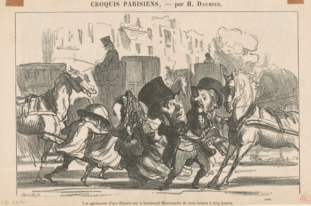 Bekvemmelighederne ved en flanerie... af Honoré Daumier