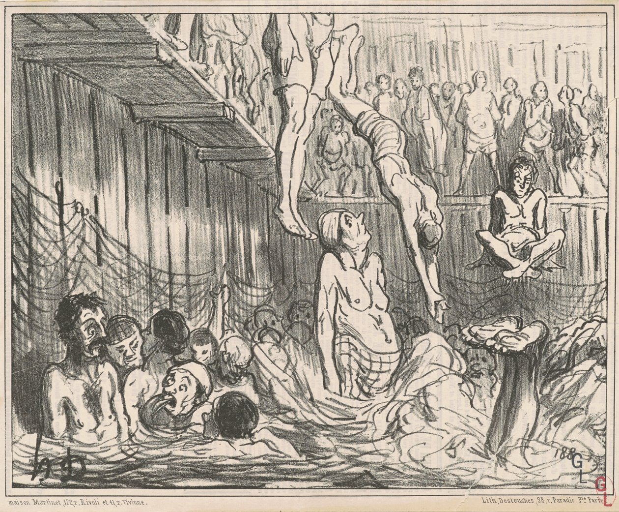 De fire-penny bade af Honoré Daumier