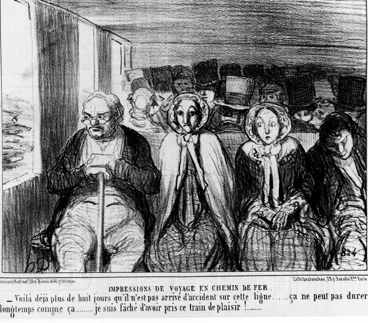 Jernbaner - af Daumier, i "" Charivari"" af 09/11/1855. af Honoré Daumier