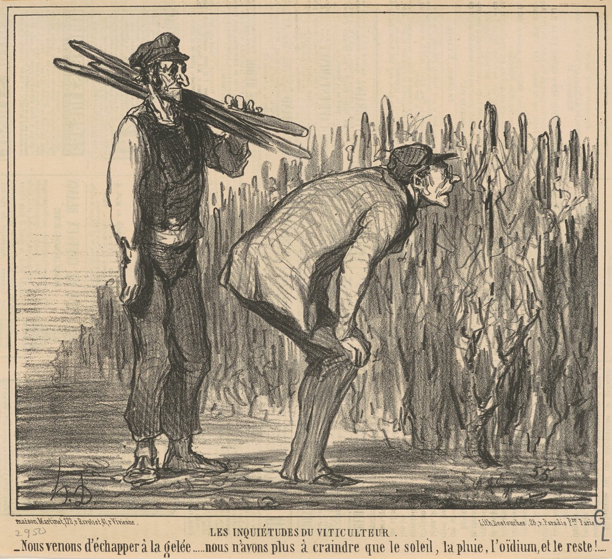Vinbondens bekymringer af Honoré Daumier