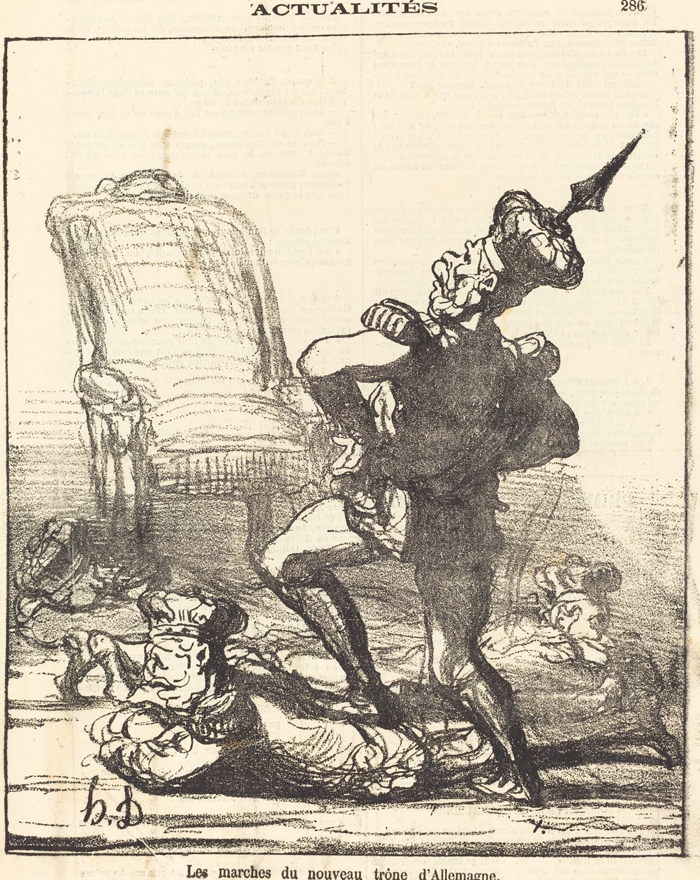 Trinene til den nye trone i Tyskland af Honoré Daumier