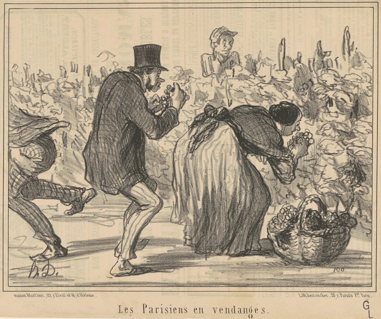 Parisere i druehøsten af Honoré Daumier