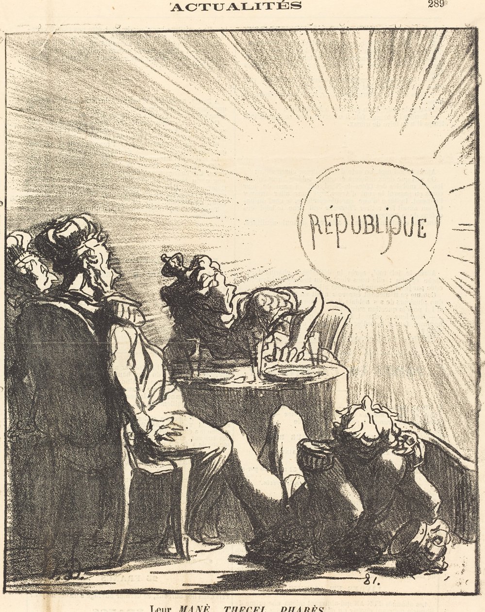 Deres Mané, Thecel, Pharès af Honoré Daumier