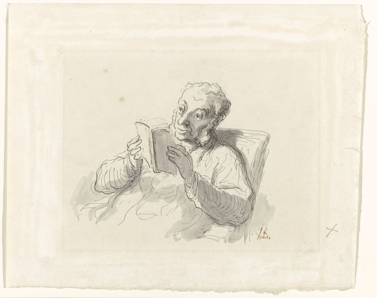 læsende mand af Honoré Daumier