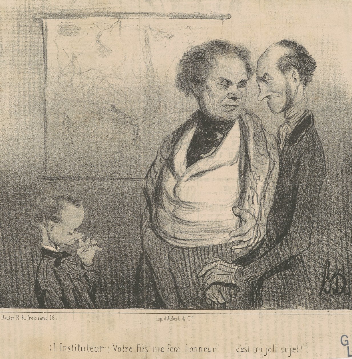Læreren: din søn vil gøre mig ære!... af Honoré Daumier