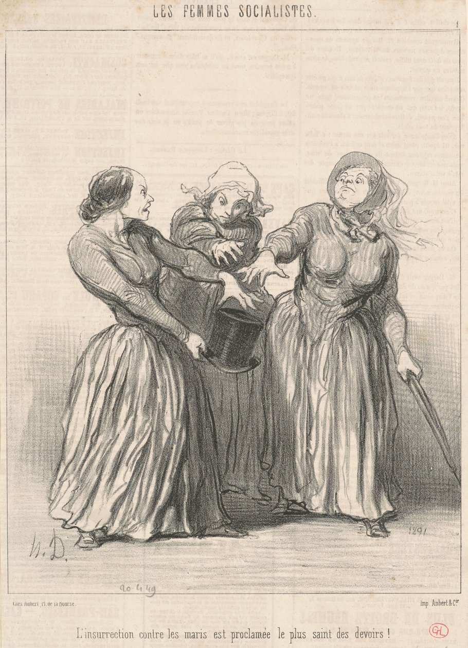 Oprøret mod ægtemænd... af Honoré Daumier