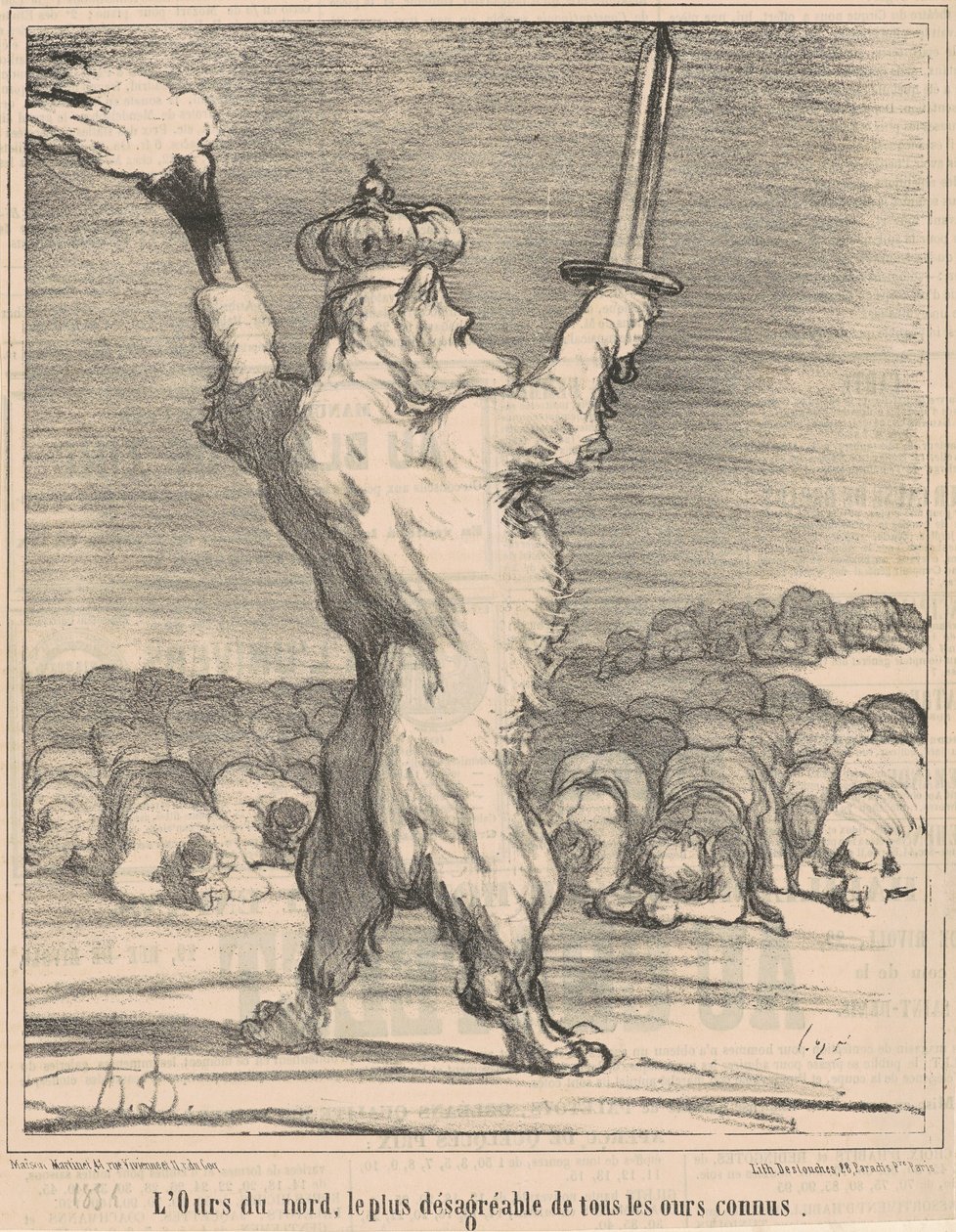 Den nordlige bjørn, den grimmeste af alle kendte bjørne af Honoré Daumier