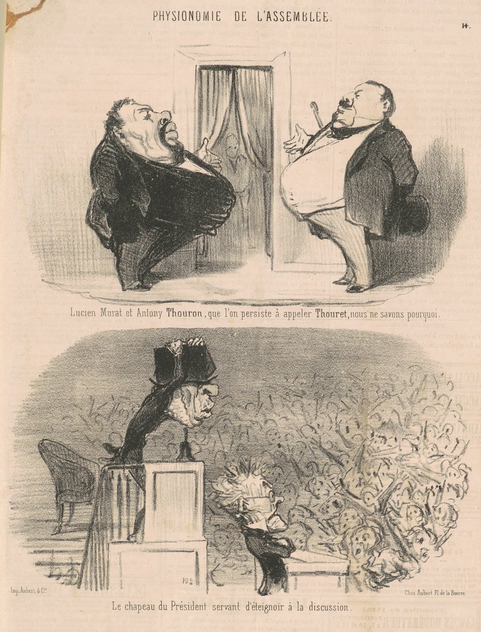 Lucien Murat og Antony Thouron ... af Honoré Daumier