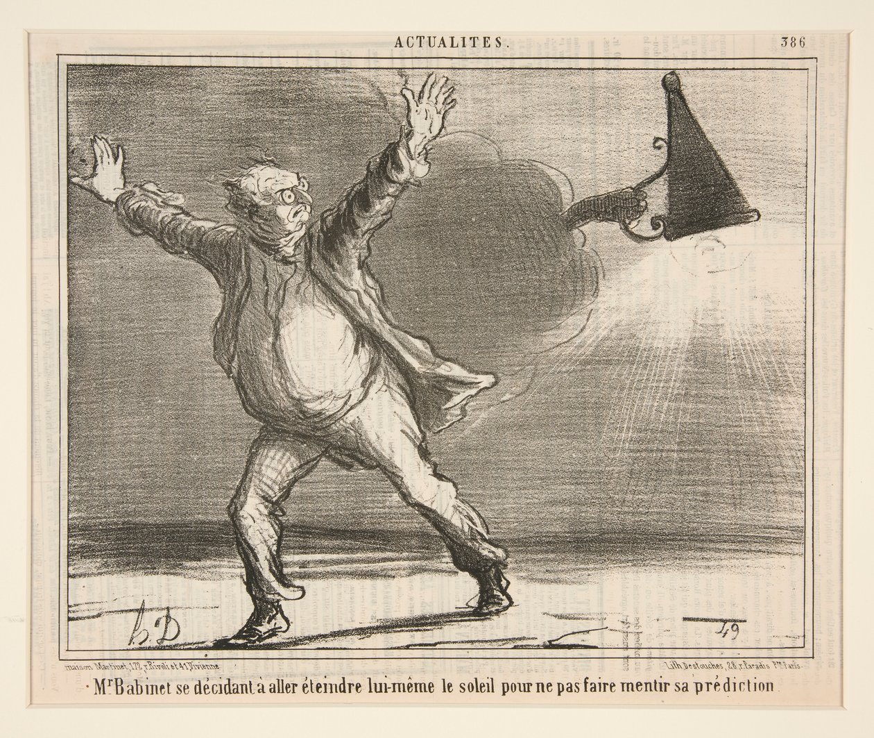 M. Babinet beslutter sig for at gå hen og slukke sig selv af Honoré Daumier