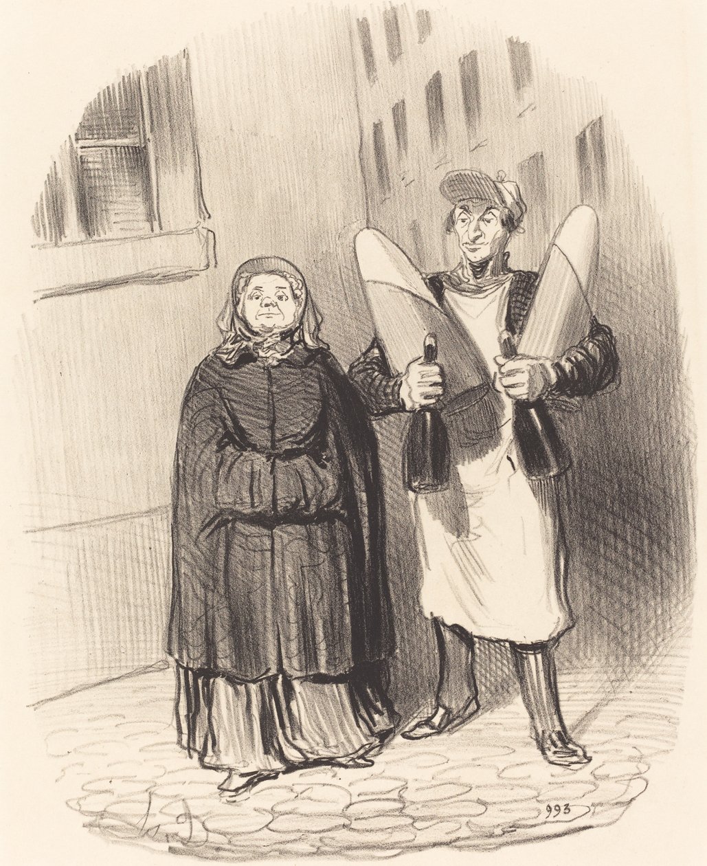 Madame Chapotard gør sig klar til at lave sine syltetøj af Honoré Daumier