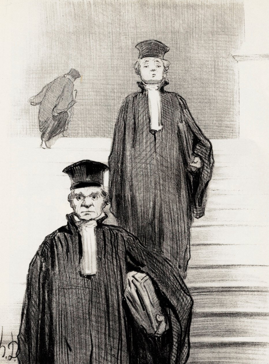 Hovedtrappe-sag af Justitspaladset, 1848. af Honoré Daumier