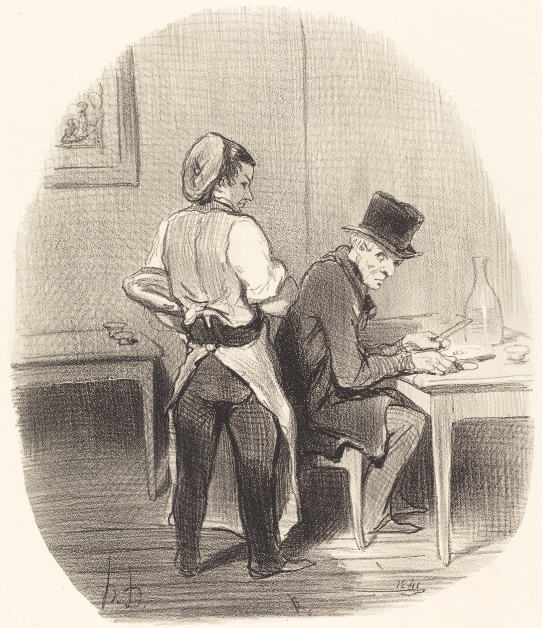 Men, sir, jeg forsikrer Dem om, at det er... kalvekød! af Honoré Daumier