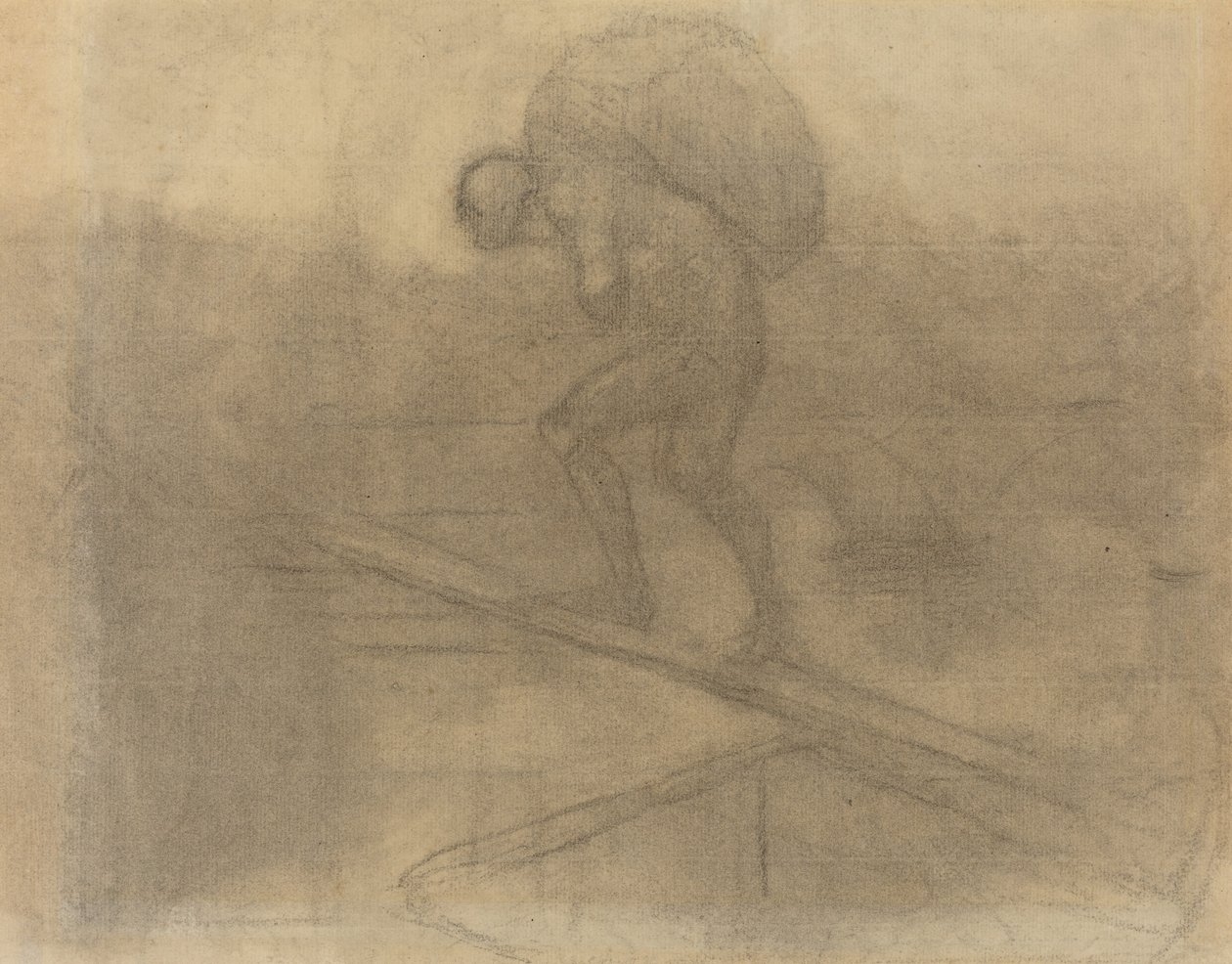 Mand, der bærer en sæk af Honoré Daumier