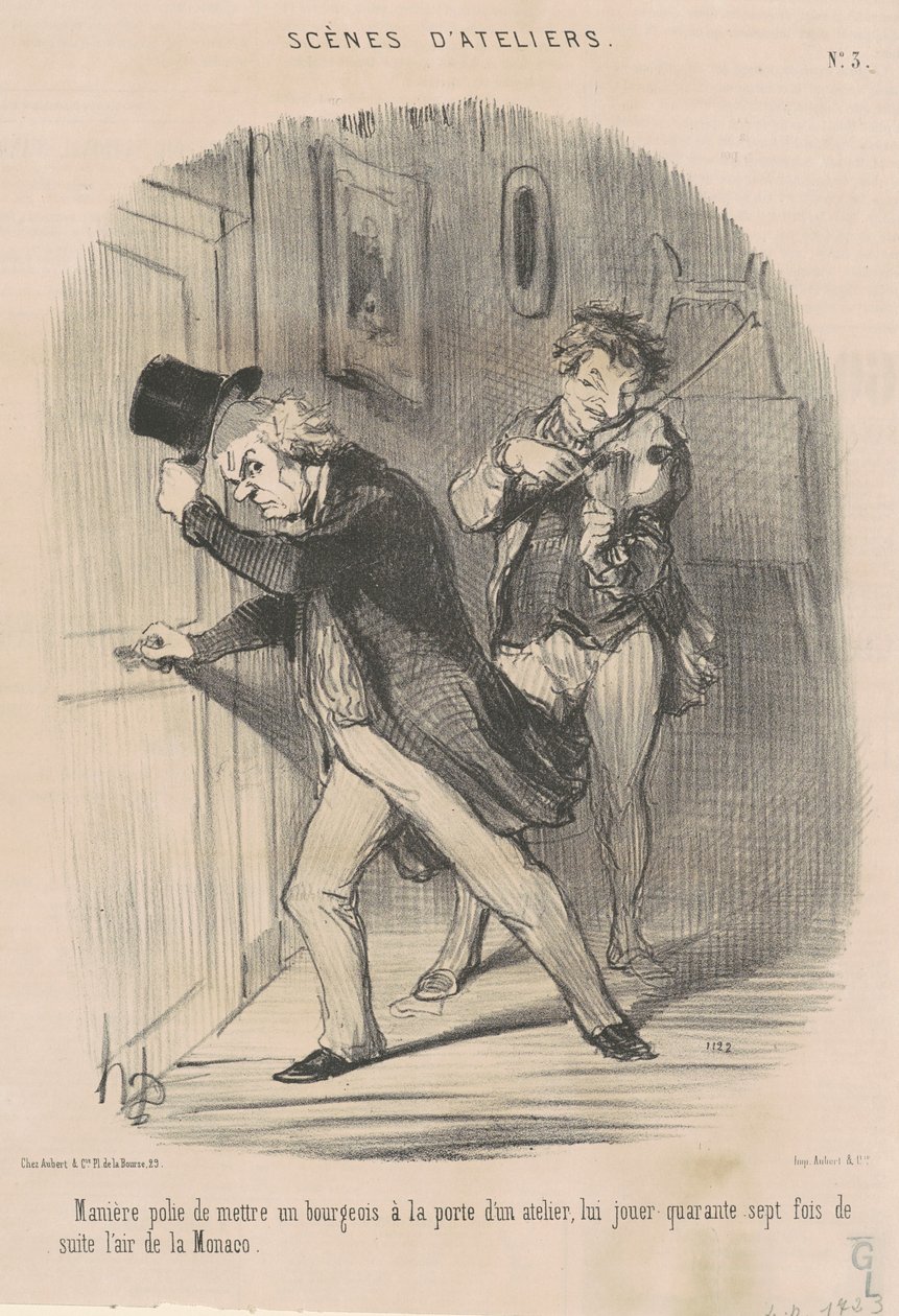Høflig måde at stille... ved døren... af Honoré Daumier