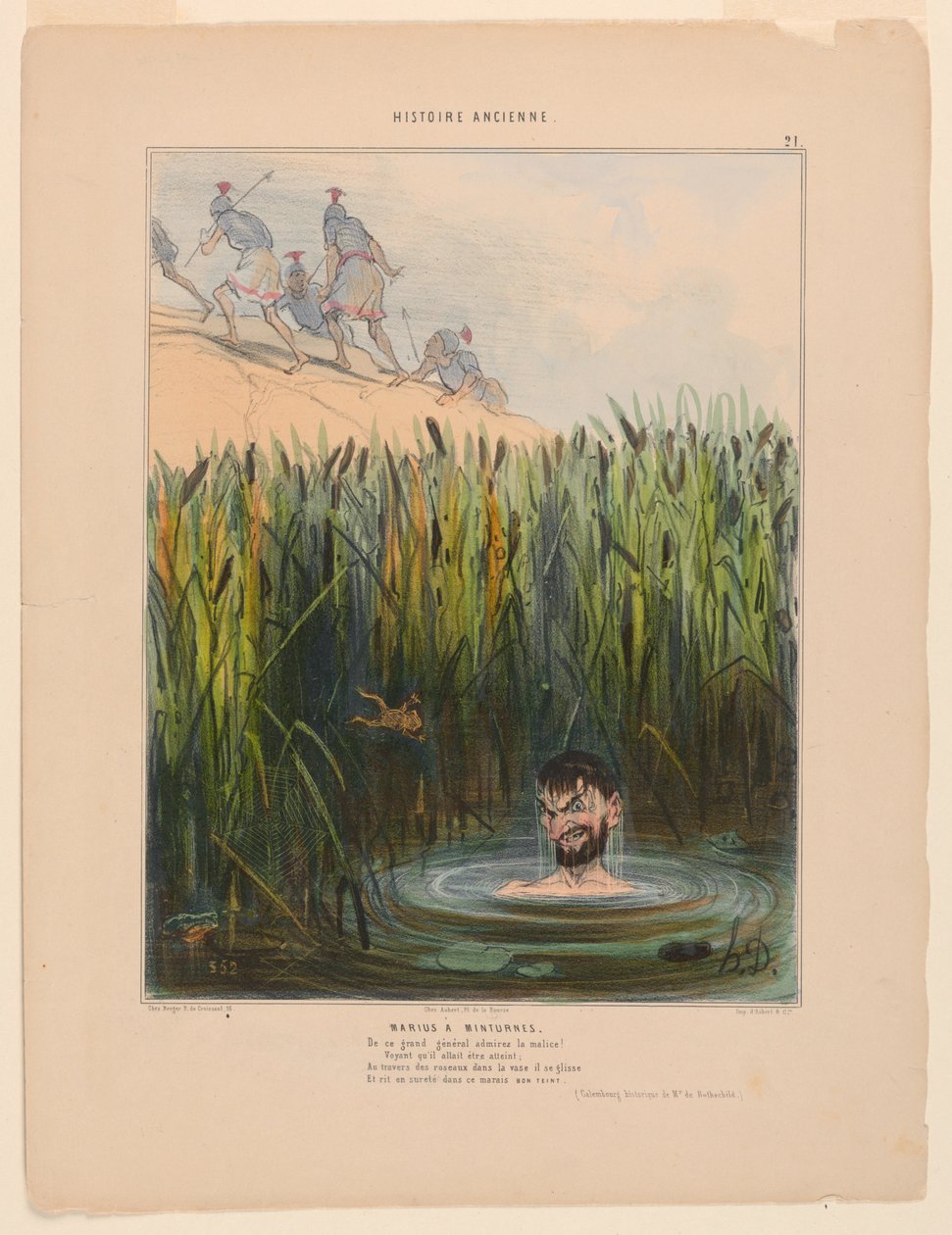 Marius a Minturnes, tavle 21 fra Oldtidshistorien af Honoré Daumier