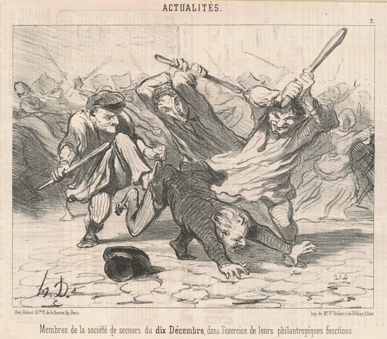 Medlemmer af Hjælpeforeningen den 10. december... af Honoré Daumier