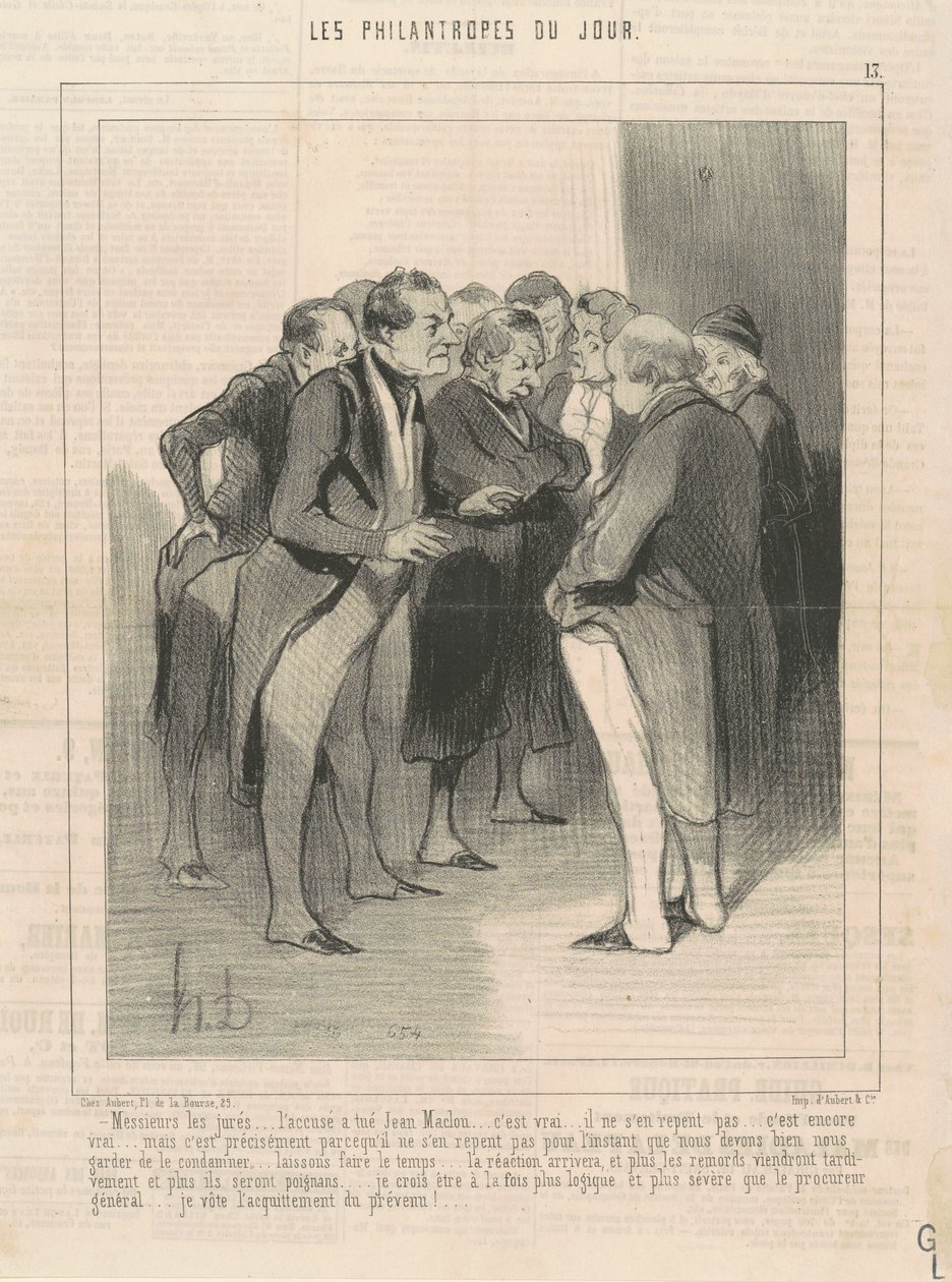 Juryens herrer... den anklagede dræbte Jean Maclou... af Honoré Daumier