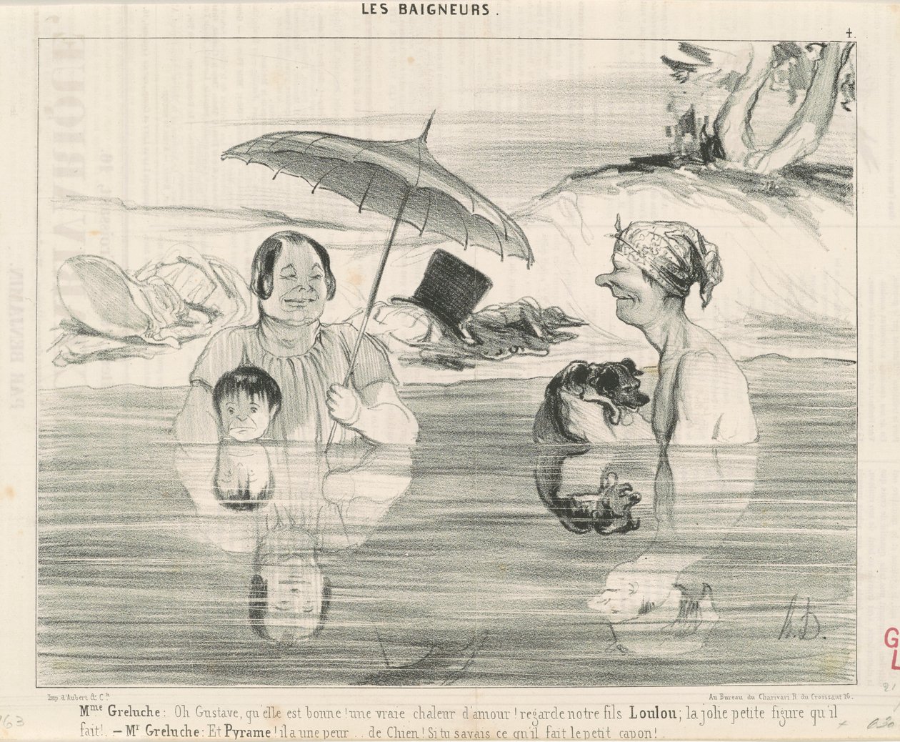 Fru Greluche: Åh Gustave, hvor er det godt! af Honoré Daumier