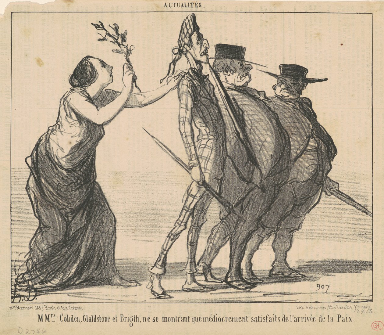 Mrs. Cobden, Gladstone og Bright ... af Honoré Daumier