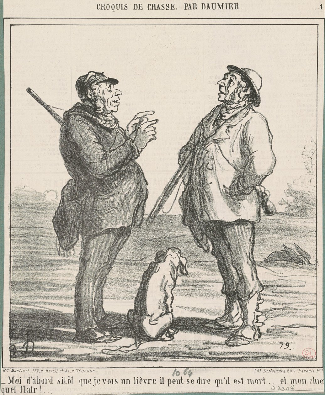 Mig først, så snart jeg ser en hare... af Honoré Daumier