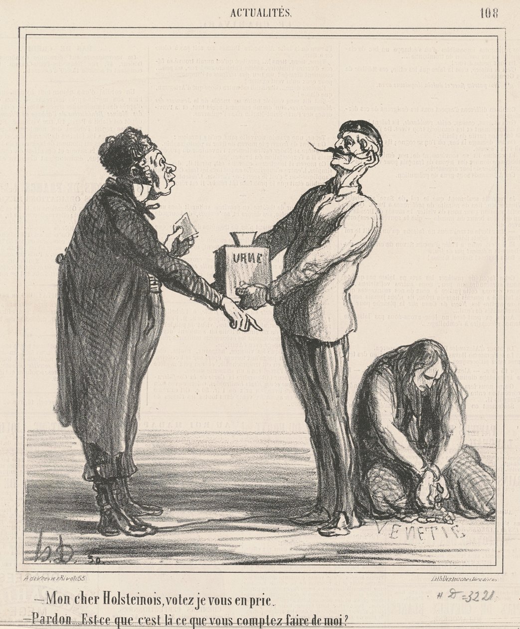 Min kære holstener, stem venligst... af Honoré Daumier