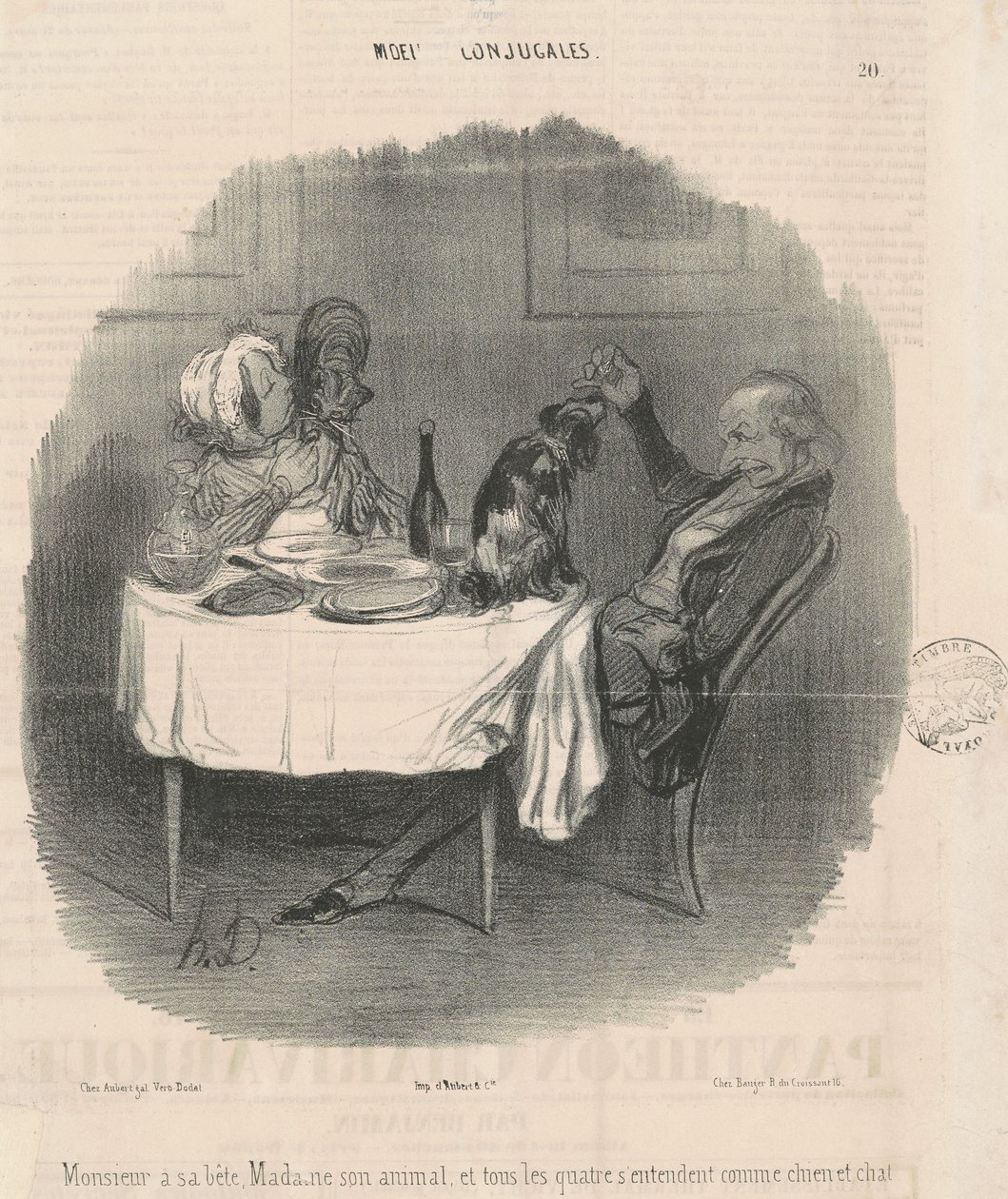 Monsieur har sit udyr, Madame hendes dyr... af Honoré Daumier