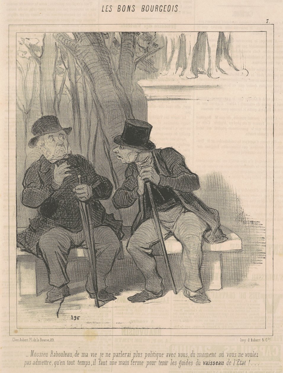 Mossieu Rabourdeau ... jeg vil ikke længere tale politik med dig .. af Honoré Daumier