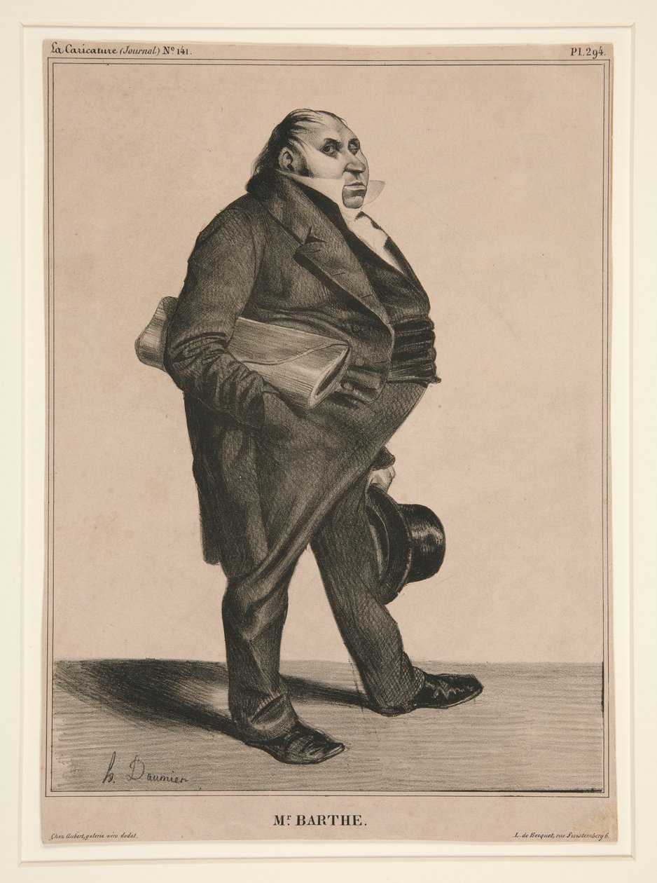 hr. Barthe, pl. 294 fra serien C?l?brit? de la karikatur (karikatur af Honoré Daumier