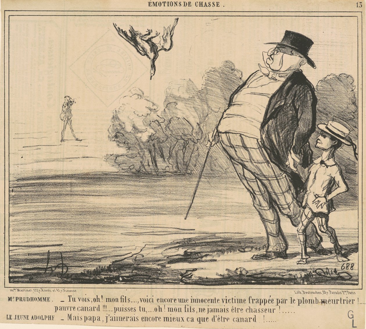 hr. Prudhomme. Ser du, Åh! Min søn ... af Honoré Daumier