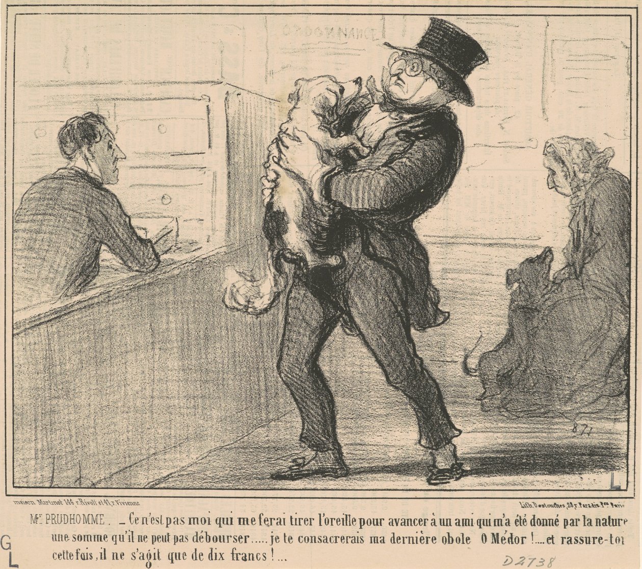 Mr Prudhomme...det er ikke mig, der vil lave mig selv... af Honoré Daumier