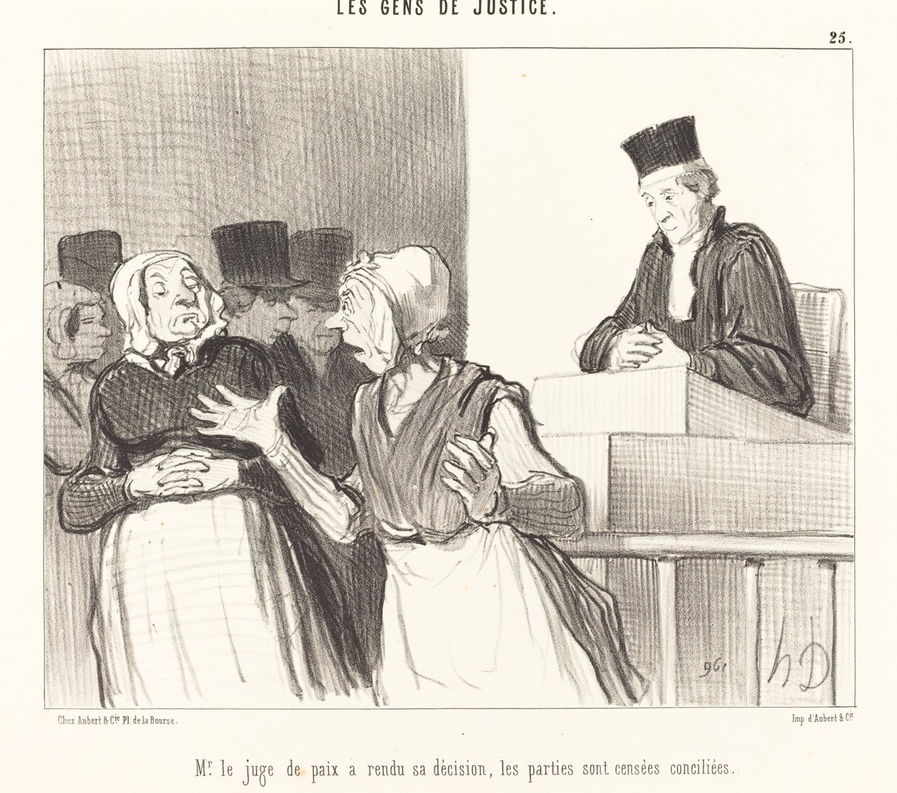 Hr. Fredsdommeren har truffet sin beslutning... af Honoré Daumier