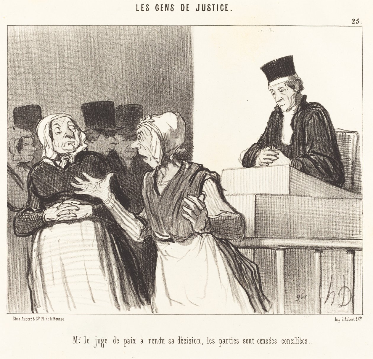 Hr. Fredsdommeren har truffet sin beslutning... af Honoré Daumier