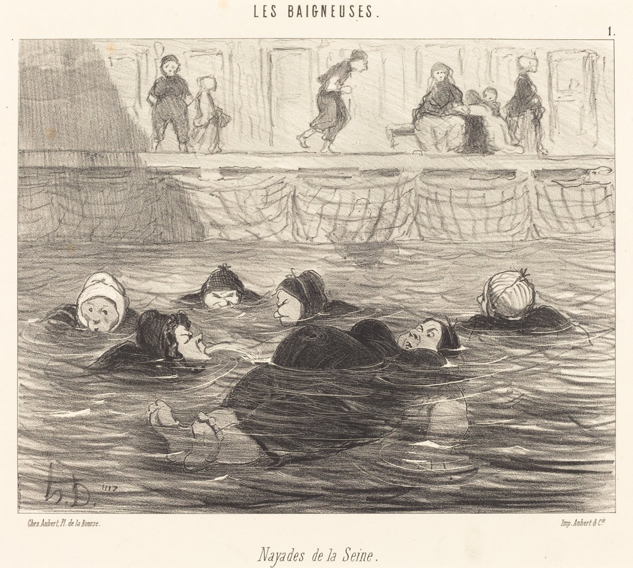 Nayades de la Seine (Seines havnymfer) af Honoré Daumier