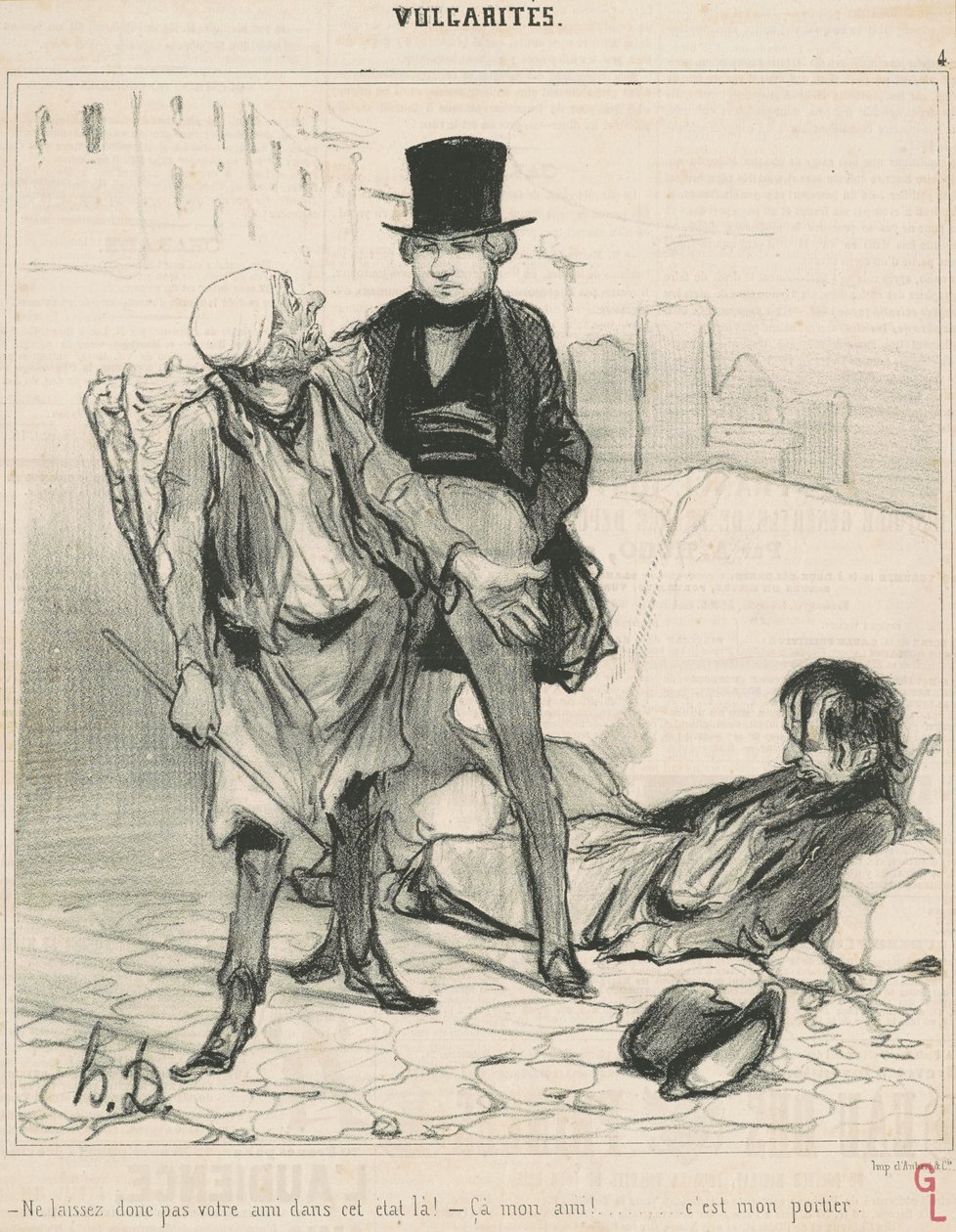 Efterlad ikke din ven i denne tilstand! af Honoré Daumier