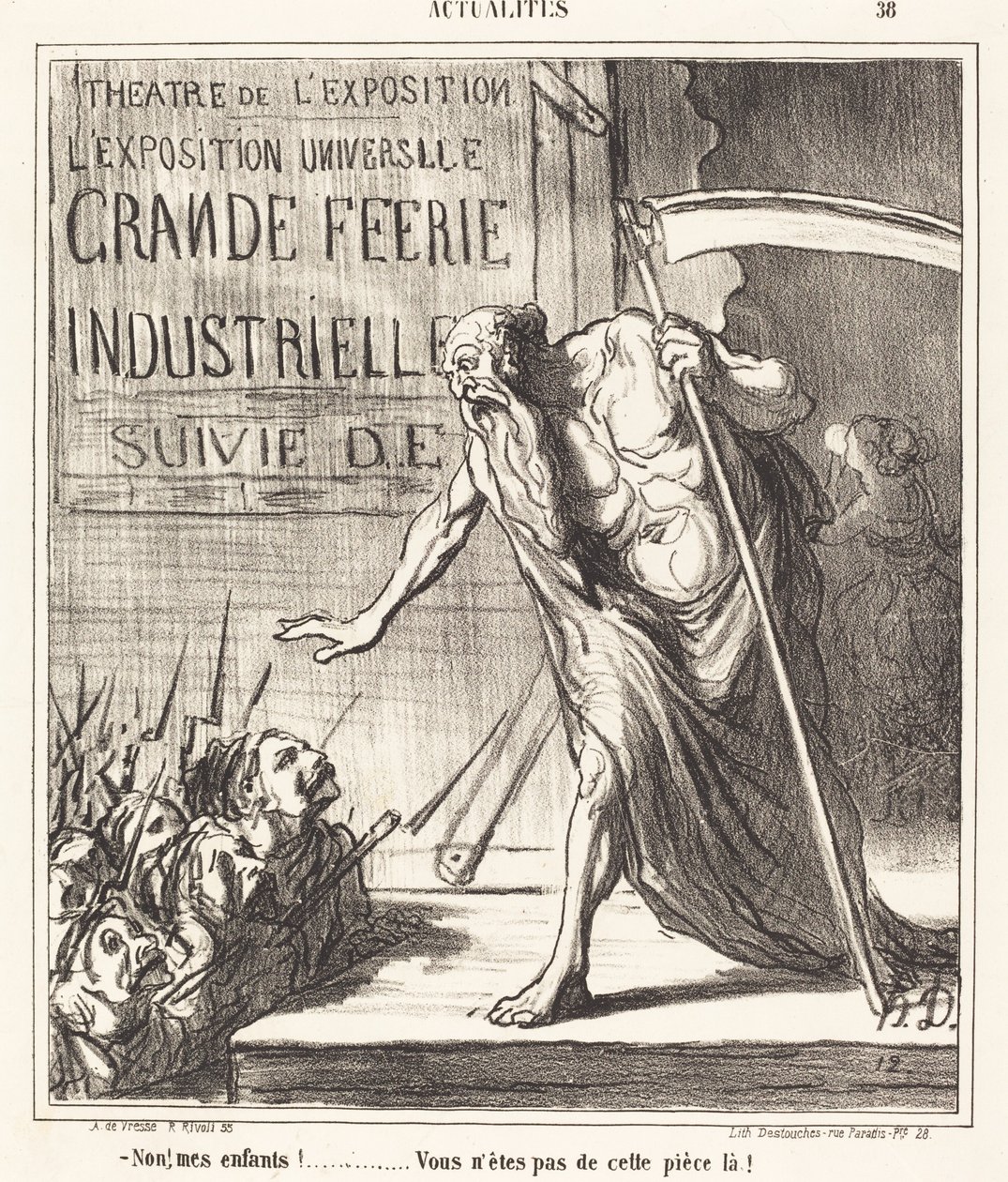 Nej... du er ikke fra det rum! af Honoré Daumier