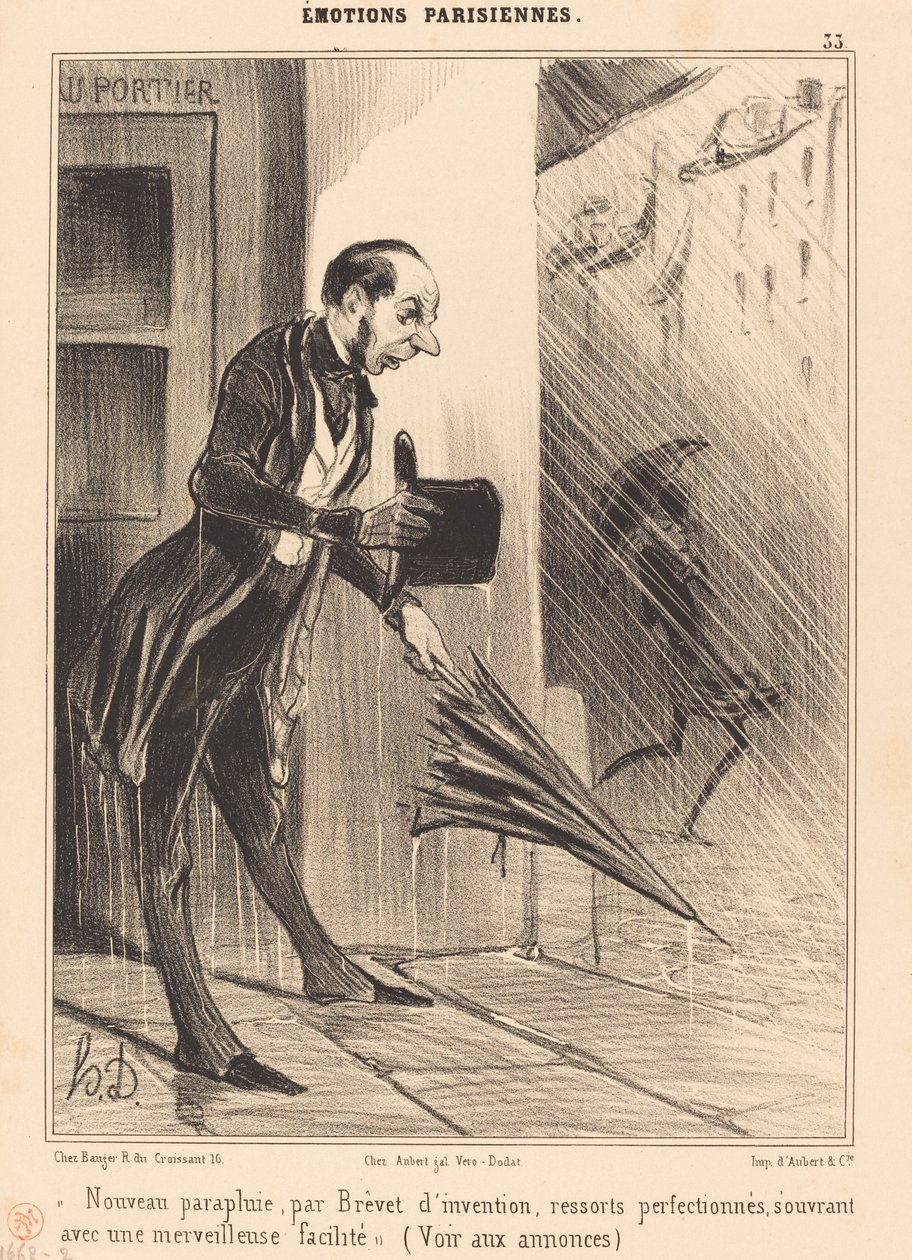 Ny paraply, af patent... af Honoré Daumier