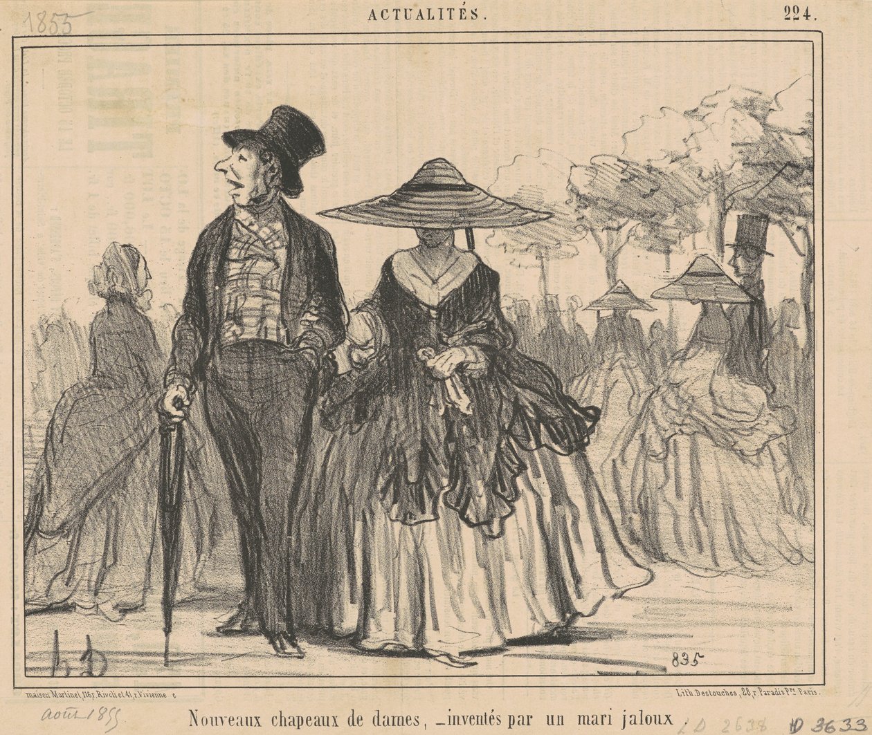 Nye damehatte... af Honoré Daumier