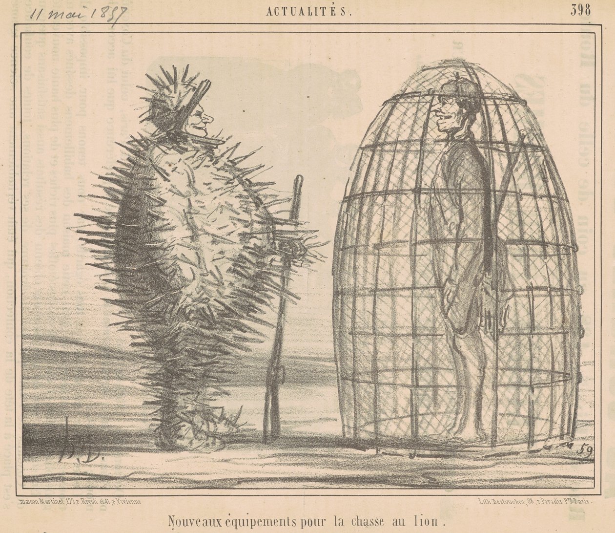 Nyt udstyr til løvejagt af Honoré Daumier