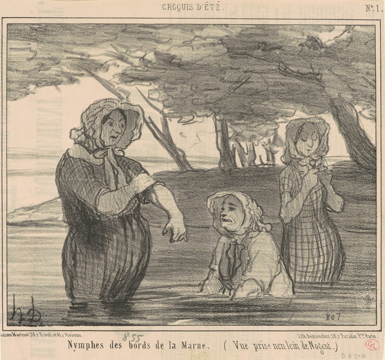 Nymfer af kysterne af marene af Honoré Daumier