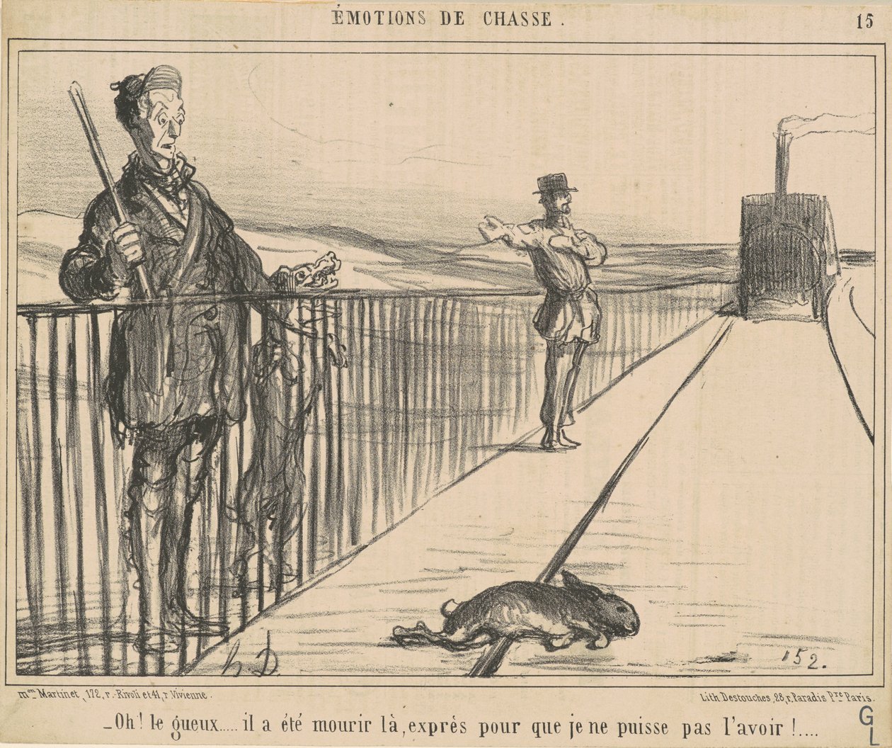 Åh! Tiggeren...han døde der... af Honoré Daumier