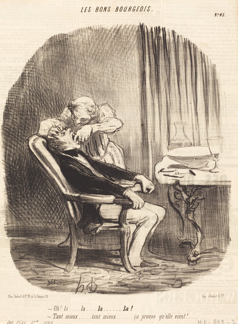 Åh! jo... så meget desto bedre... det beviser, at hun kommer! af Honoré Daumier