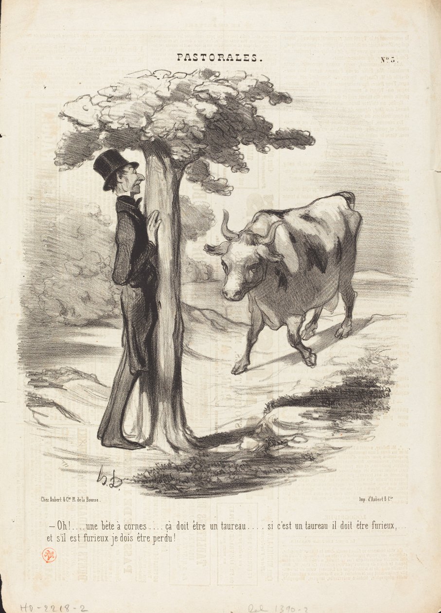 Åh!... et udyr med horn... af Honoré Daumier