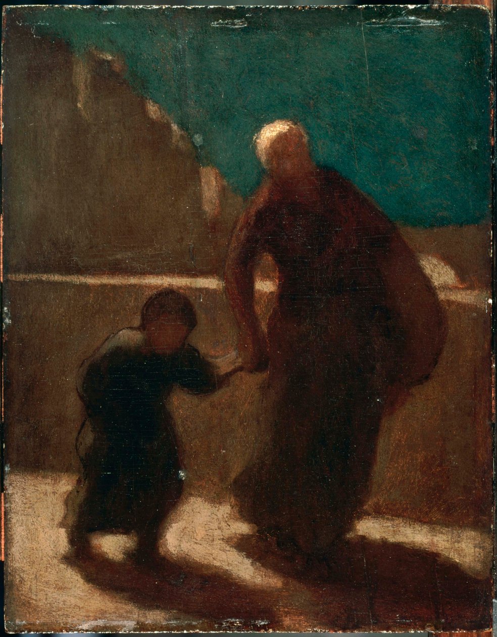 På en bro om natten af Honoré Daumier