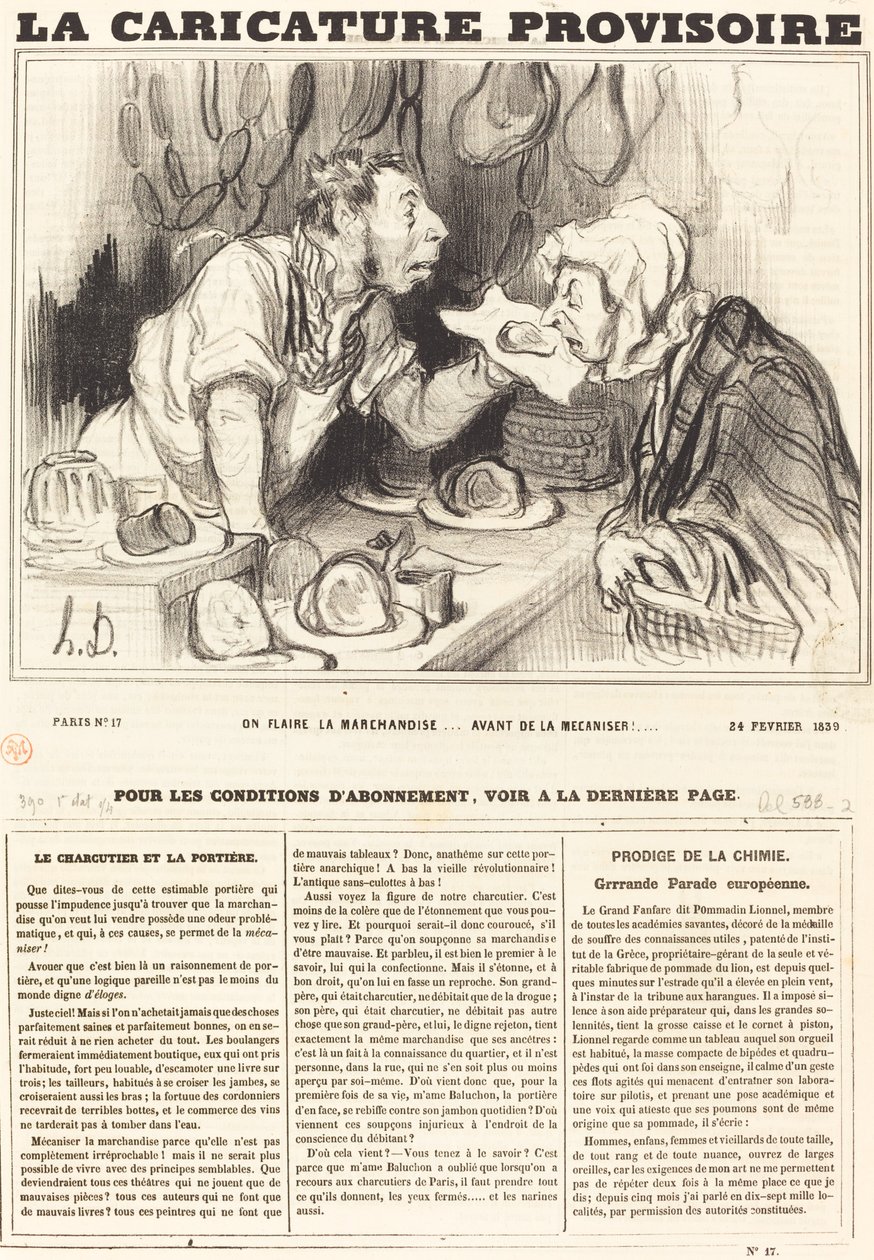 Vi lugter varerne... før vi mekaniserer dem!... af Honoré Daumier