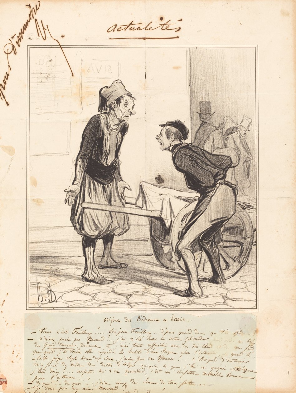 Bedoinernes oprindelse i Paris af Honoré Daumier